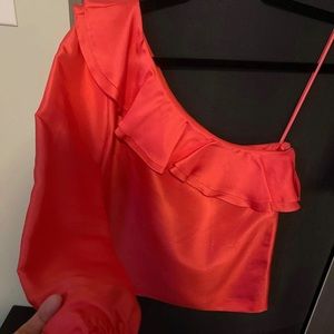 J. Crew one shoulder silk top